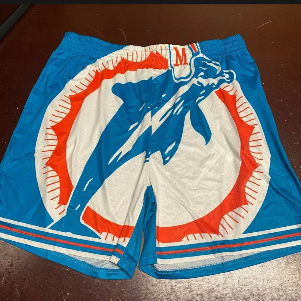 NFL Miami Dolphins Elastic Waist Activewear Shorts - Picture 1 of 3